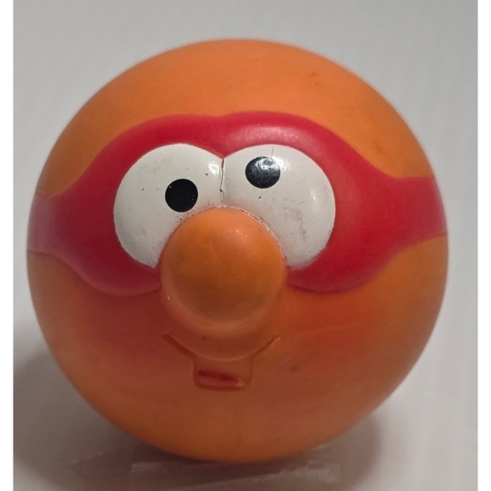 Vintage 1985 Parker Brothers Nerfuls Orange Figure Head Red‎ Mask Used Dirty